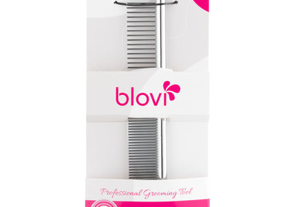 Blovi Basic Small Grooming Comb 13cm – Metal, Mixed Pin Spacing, Lightweight Design