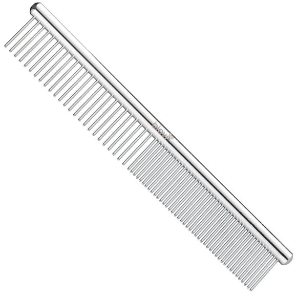 Blovi Basic Small Grooming Comb 13cm – Metal, Mixed Pin Spacing, Lightweight Design