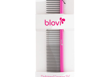 Blovi Ultralight Metal Grooming Comb 16cm – Lightweight Design with Mixed Pin Spacing