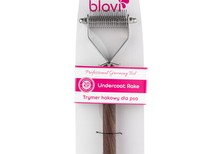 Blovi 20 Teeth Undercoat Rake – Narrow 1.5mm Hook Trimmer, Precision De-Shedding Tool