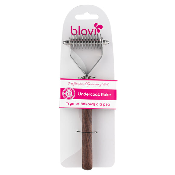 Blovi 20 Teeth Undercoat Rake – Narrow 1.5mm Hook Trimmer, Precision De-Shedding Tool