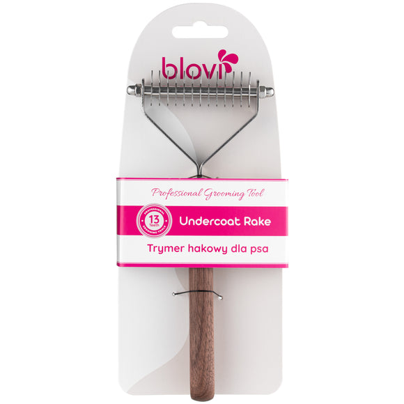 Blovi 13 Teeth Undercoat Rake – Wide-Spaced Hook Trimmer with 13 Precision Blades