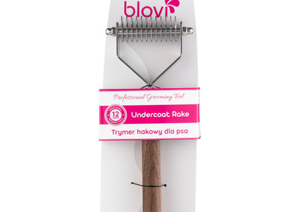 Blovi 12 Teeth Undercoat Rake – Medium 3mm Hook Trimmer, Efficient Coat De-Shedding Tool