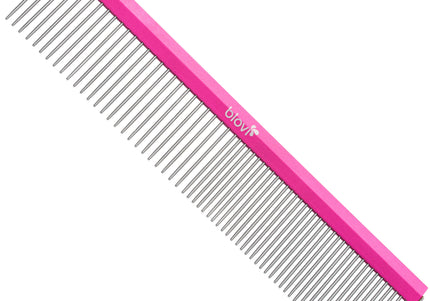 Blovi Ultralight Metal Grooming Comb 19cm – Lightweight Design with Mixed Pin Spacing