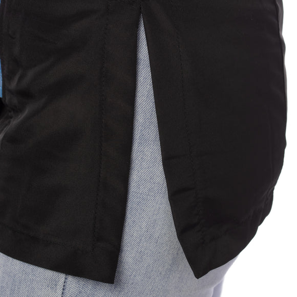 Blovi Freya Grooming Blouse – Women's Short-Sleeved Sweatshirt, Black with Blue Accents, Medium