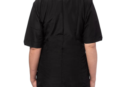 Blovi Athena Grooming Blouse – Short-Sleeved Women's Top, Black with Pink Accents, XXL