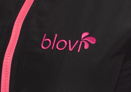 Blovi Athena Grooming Blouse – Short-Sleeved Women's Top, Black with Pink Accents, XXL