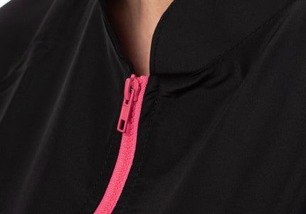 Blovi Athena Grooming Blouse – Short-Sleeved Women's Top, Black with Pink Accents, XXL