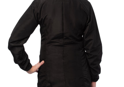 Blovi Athena Long Sleeve Grooming Blouse – Black with Pink Trim, Lightweight 3XL