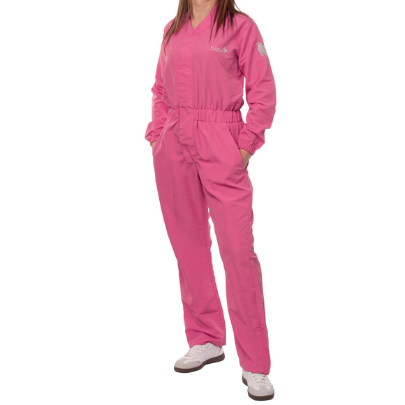 Blovi Overall Pink Protective Suit – Long Sleeves, Large Size, Lightweight Comfort