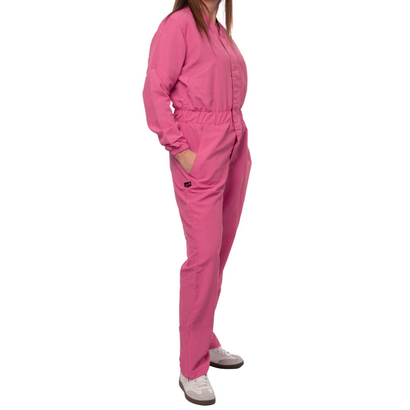 Blovi Overall Pink Protective Suit – Long Sleeves, Large Size, Lightweight Comfort