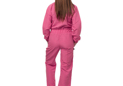Blovi Overall Pink Protective Suit – Long Sleeves, Large Size, Lightweight Comfort