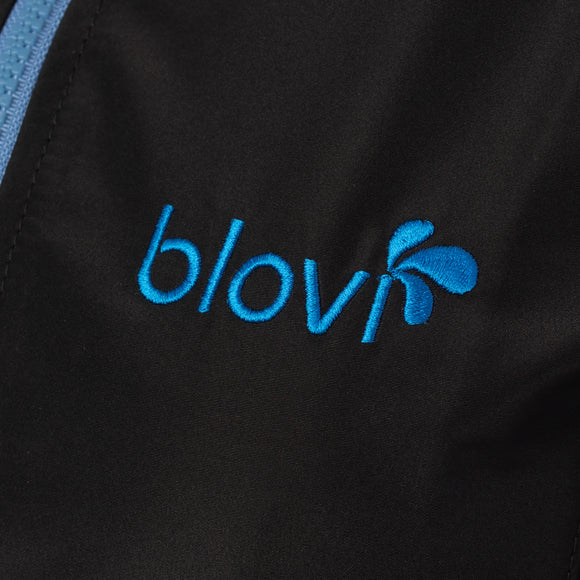 Blovi Athena Grooming Blouse – Women's Short Sleeve, Black with Blue Accents, 3XL, Lightweight Comfort