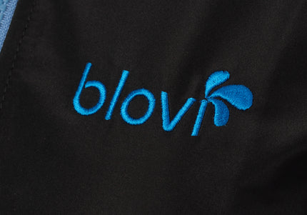 Blovi Athena Grooming Blouse – Women's Short Sleeve, Black with Blue Accents, 3XL, Lightweight Comfort