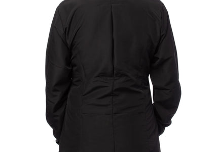 Blovi Athena Long Sleeve Grooming Blouse – Black with Blue Accents, 4XL, Lightweight Design