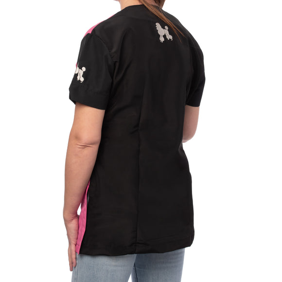 Blovi Nefra Blouse Pink – Short-Sleeved Women's Grooming Sweatshirt, Black and Pink, Medium