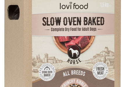 Lovi Food Slow Oven Baked Dog Food – Mono-Protein Horse Meat, 1.5 kg, Premium Recipe