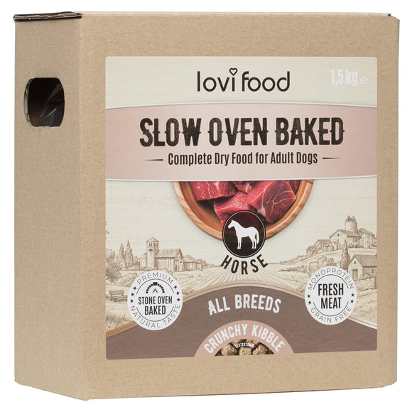Lovi Food Slow Oven Baked Dog Food – Mono-Protein Horse Meat, 1.5 kg, Premium Recipe