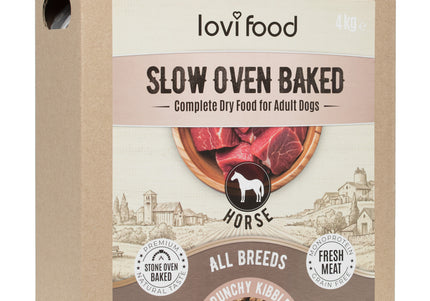 Lovi Food Slow Oven Baked Horse – Mono-Protein Dog Food with Horse Meat, 4kg Bag