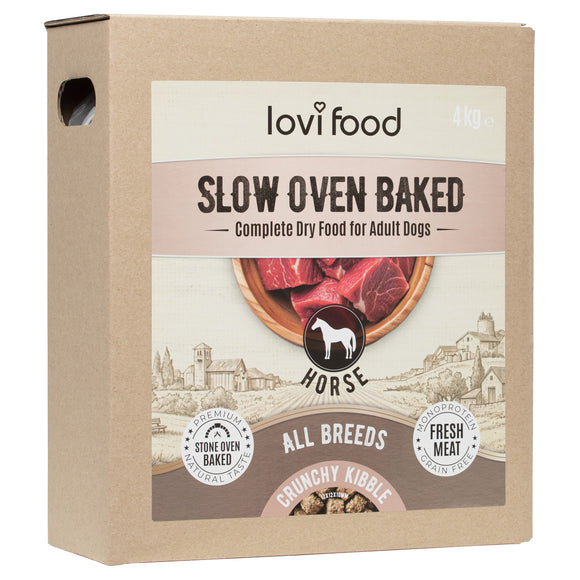 Lovi Food Slow Oven Baked Horse – Mono-Protein Dog Food with Horse Meat, 4kg Bag