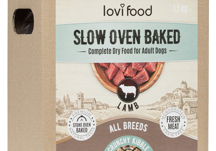 Lovi Food Slow Oven Baked Lamb – Mono-Protein Baked Dog Food, 1.5kg, Premium Quality