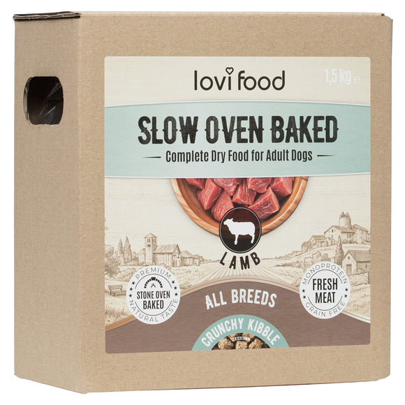 Lovi Food Slow Oven Baked Lamb – Mono-Protein Baked Dog Food, 1.5kg, Premium Quality