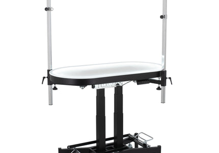 Blovi Comfort Lumix Electric Black Grooming Table – Illuminated Top, Dual Extension Arms, Adjustable Lift 119.5x61cm