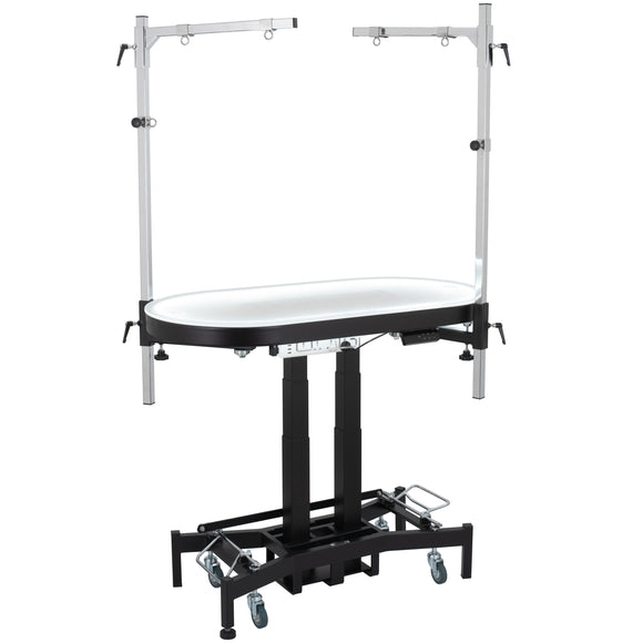 Blovi Comfort Lumix Electric Black Grooming Table – Illuminated Top, Dual Extension Arms, Adjustable Lift 119.5x61cm