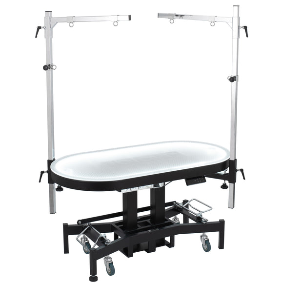Blovi Comfort Lumix Electric Black Grooming Table – Illuminated Top, Dual Extension Arms, Adjustable Lift 119.5x61cm