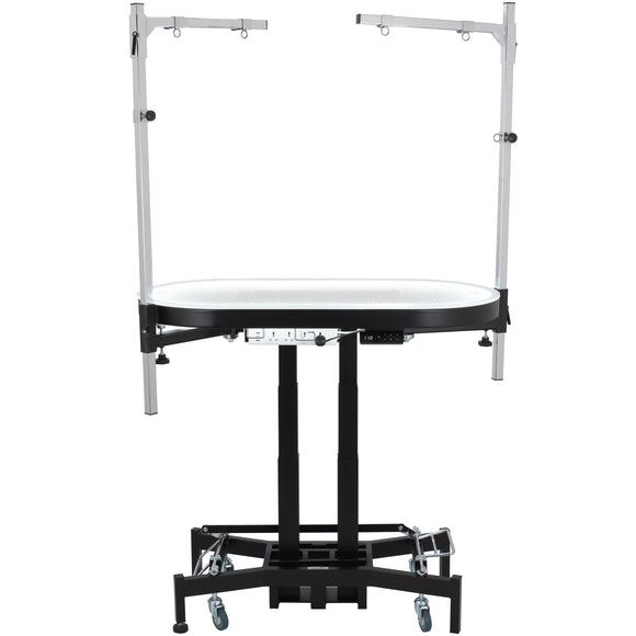 Blovi Comfort Lumix Electric Black Grooming Table – Illuminated Top, Dual Extension Arms, Adjustable Lift 119.5x61cm