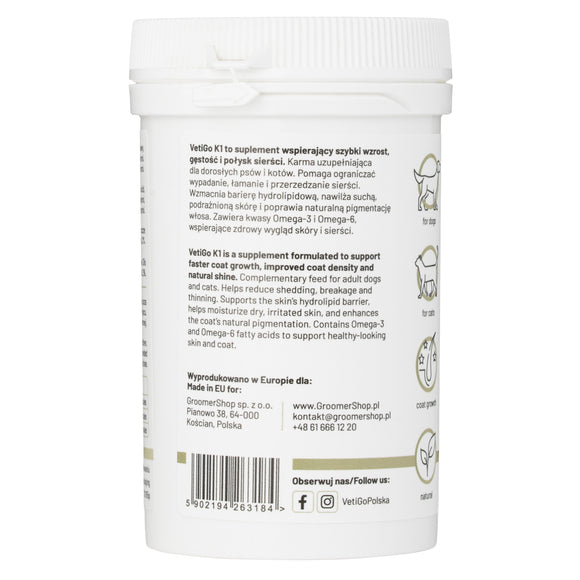 VetiGo K1 Omega 3 Dog and Cat Skin and Coat Supplement