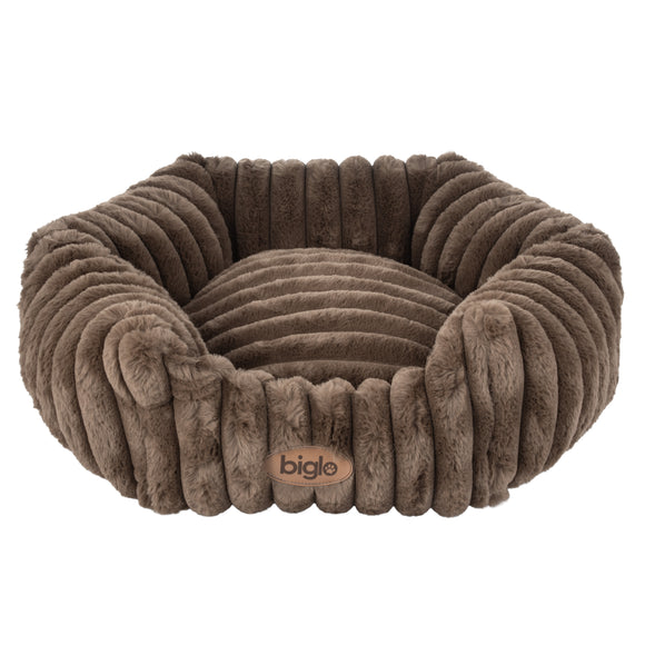 Biglo Cobe Hexagon Dark Brown Soft Dog and Cat Bed