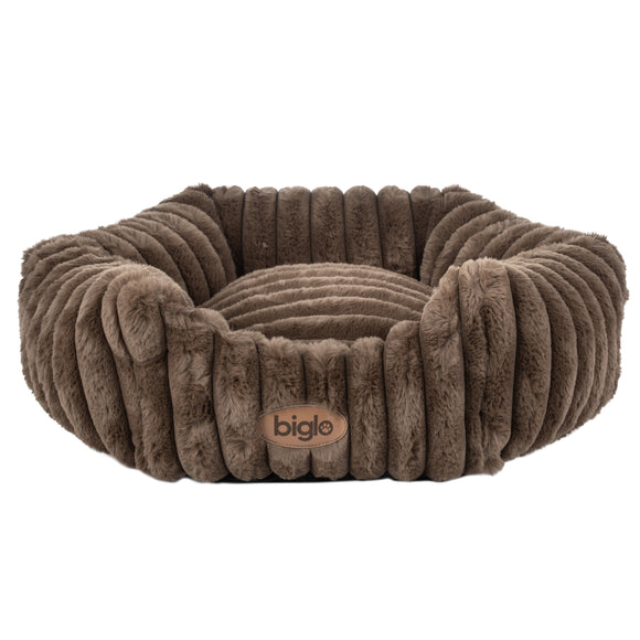 Biglo Cobe Hexagon Dark Brown Soft Dog and Cat Bed