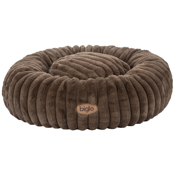 Biglo Cobe Dark Brown Donut Dog Bed, Soft and Fluffy