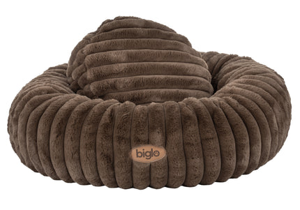 Biglo Cobe Dark Brown Donut Dog Bed, Soft and Fluffy