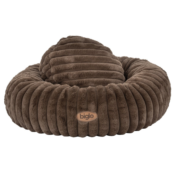 Biglo Cobe Dark Brown Donut Dog Bed, Soft and Fluffy