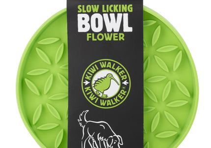 Kiwi Walker Round Slow Licking Bowl with Flower-Shaped Raised Projections