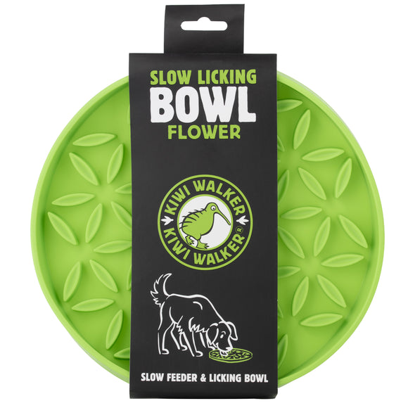 Kiwi Walker Round Slow Licking Bowl with Flower-Shaped Raised Projections