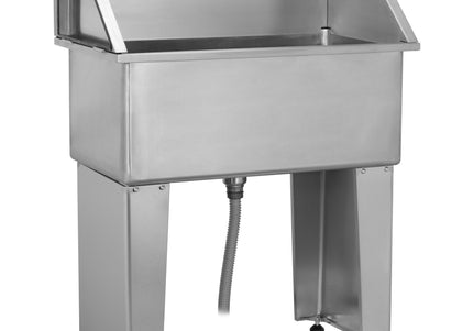 Blovi ECO Freestanding Stainless Steel Grooming Bath Tub with Drop-Down Walls