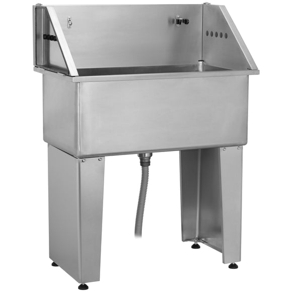 Blovi ECO Freestanding Stainless Steel Grooming Bath Tub with Drop-Down Walls