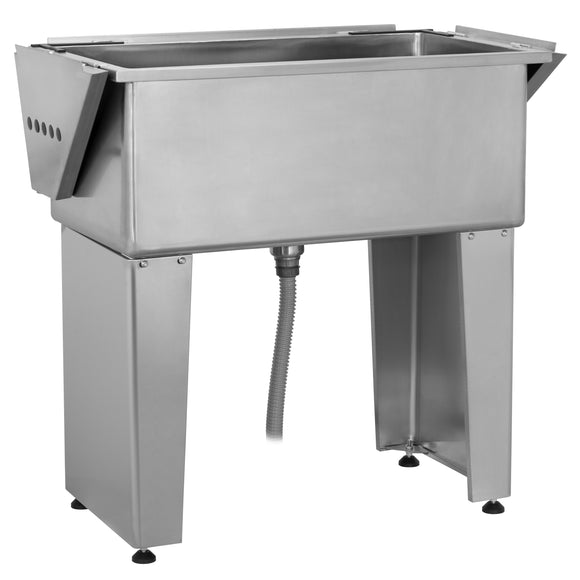 Blovi ECO Freestanding Stainless Steel Grooming Bath Tub with Drop-Down Walls