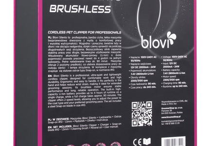 Blovi Silento Professional Cordless Brushless Dog Grooming Clipper