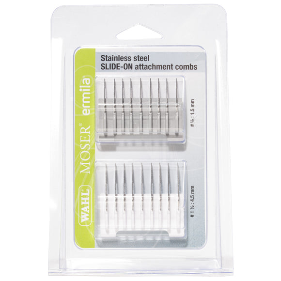 Wahl Slide-On Steel Clipper Attachment Combs Two-Piece Set