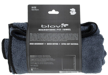 Blovi Super Absorbent Grey Microfibre Pet Towel