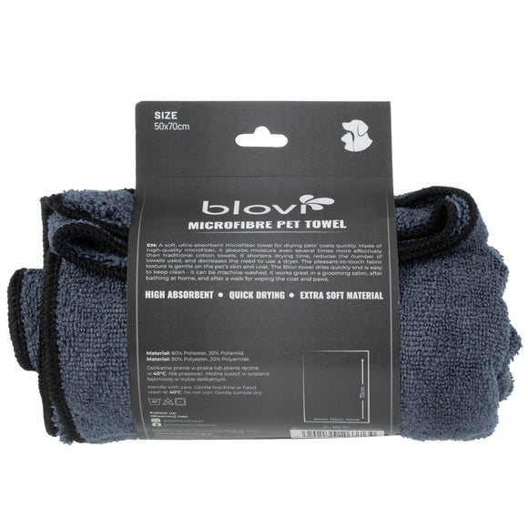 Blovi Super Absorbent Grey Microfibre Pet Towel