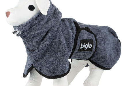Biglo Ultra-Absorbent Grey Microfibre Pet Bathrobe