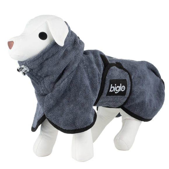 Biglo Ultra-Absorbent Grey Microfibre Pet Bathrobe