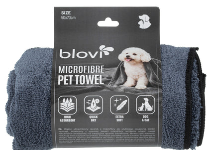 Blovi Super Absorbent Grey Microfibre Pet Towel