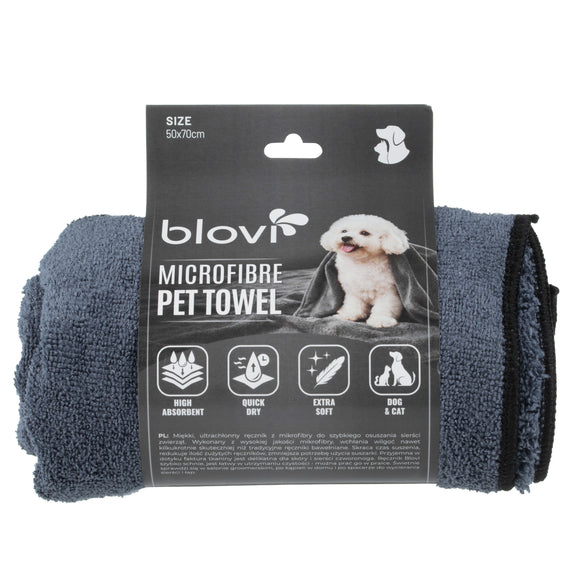 Blovi Super Absorbent Grey Microfibre Pet Towel