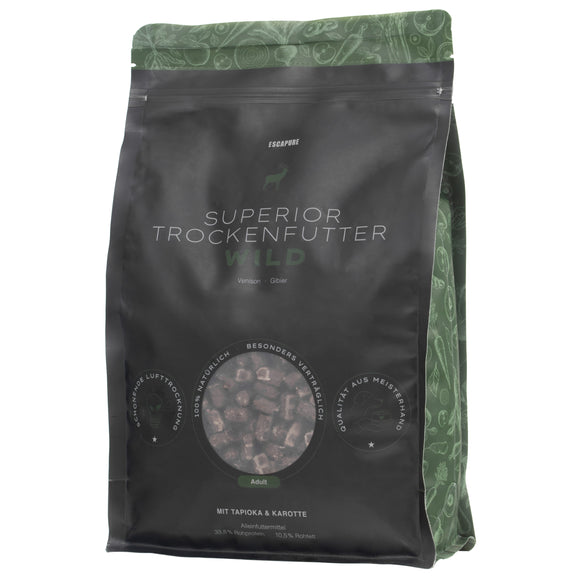 Escapure Superior Wild Adult Grain-Free Venison Monoprotein Dry Dog Food - 1.5 kg